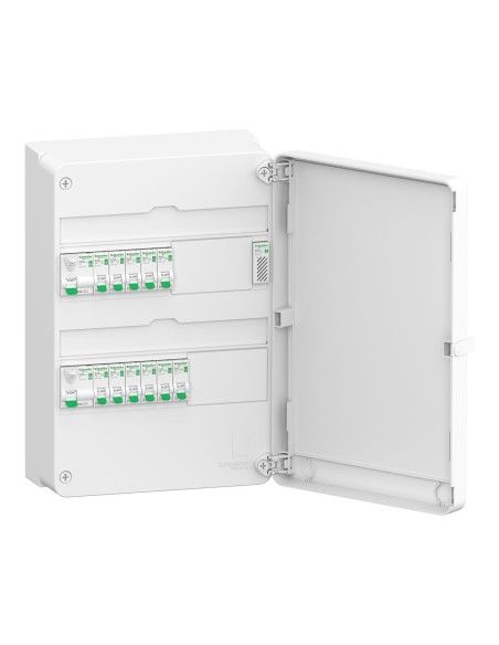 Tableau électrique Schneider - 2 rangées, pré-équipé, précâblé AUTO Resi9 XE, porte offerte — promo Tech