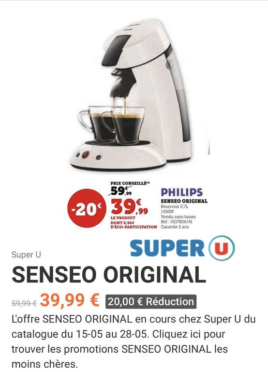 Machine à café Senseo HD7806/41 - Beige