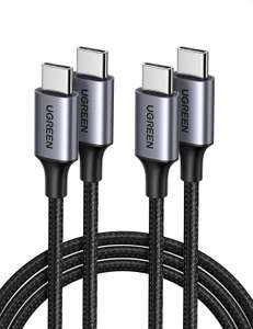 Lot de 2 Câbles Ugreen - USB-C vers USB-C, 60W, Nylon tressé, 1m (Vendeur tiers)