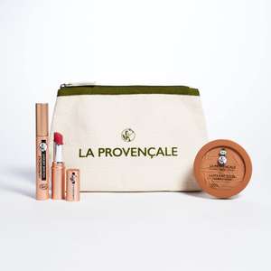 Trousse Maquillage La Provençale Bio : 3 produits Bio & Naturel - Mascara, Rouge à Lèvres et Poudre Bonne mine