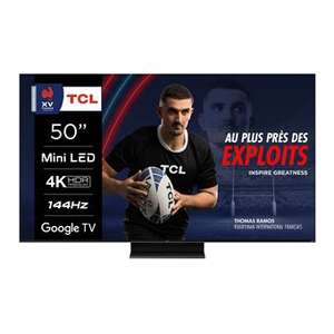 TV 50" QLED Mini LED TCL 50C805 - 127 cm 4K UHD (100€ via ODR, et 50€ crédités sur carte Fnac pour les adhérents)