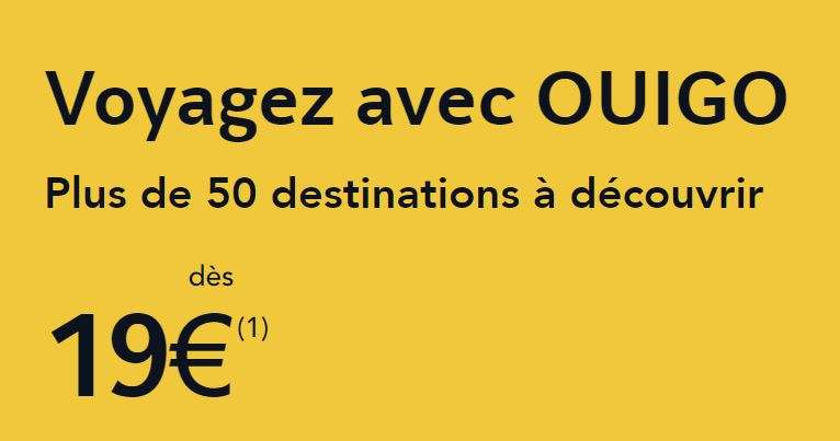Sélection de destinations Ouigo dès 19€