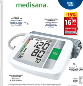 Tensiomètre Medisana - Ecran LCD, Mesure automatique, 2 Mémoires