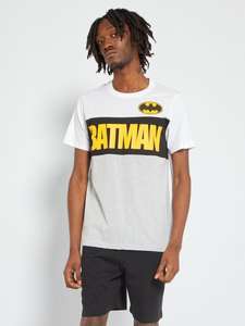 Pyjama court 'Batman' en jersey - 2 pièces (T-shirt + Short) - blanc/noir/gris