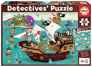 Detectives' Puzzles : Bateau Pirate Educa - 50 pièces + Trouvez Les Objets perdus - 4 Ans et +