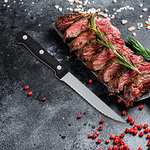 Lot de 8 couteaux à steak en acier inoxydable Pleafind, dentelés, couteau de table, passe au lave-vaisselle, Noir (Vendeur Tiers)