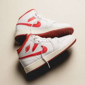 Baskets Nike Air Jordan 1 Mid SE *GS* - Blanc/rouge - Du 36 Au 40