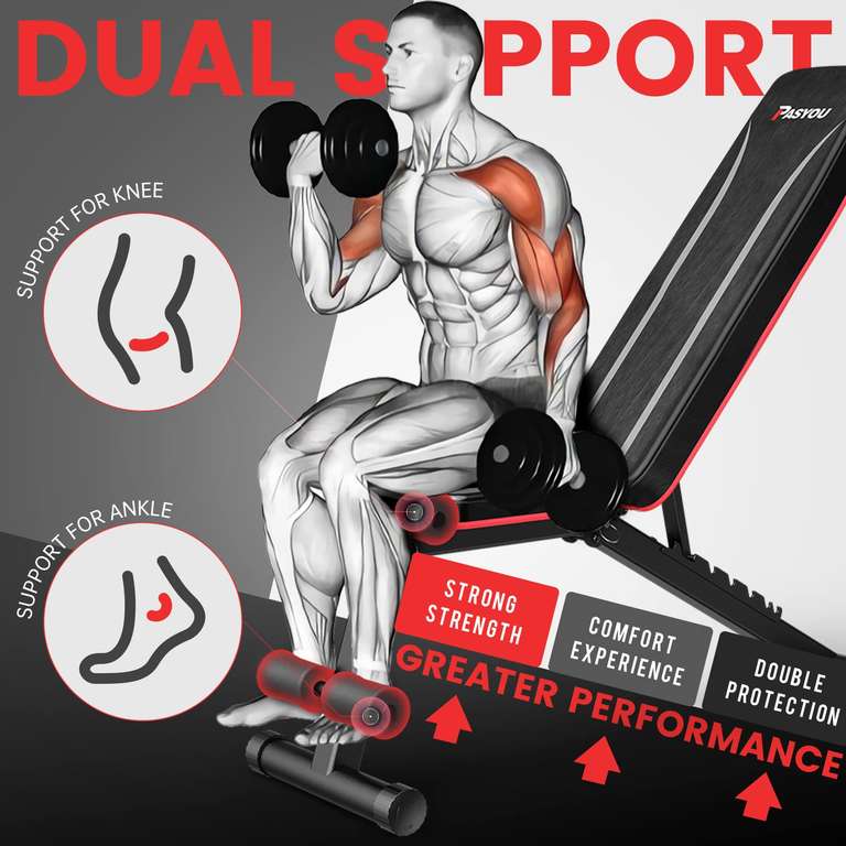 Banc de musculation - capacité de charge jusqu'à 150 kg - réglable