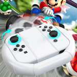 Pack de 3 Grips Mooroer pour manette Nintendo Switch/Switch OLED - Volants Poignées Grips pour Mario Kart, Blanc (Vendeur Tiers)