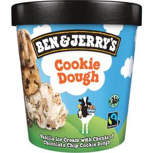 Pot de crème glacée Ben & Jerry's Cookie Dough ou Half Baked - 406g (via ,1,36€ sur la carte de fidélité)