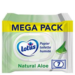 Lot de 7 paquets de 42 lingettes de Papier Toilette Humide Lotus - Natural Aloe, 294 feuilles