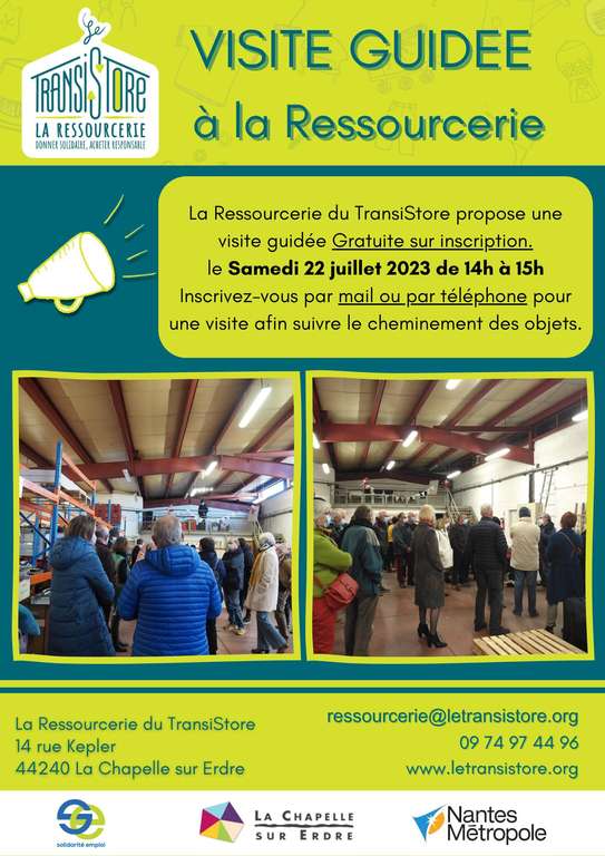 Visite guidée gratuite de la ressourcerie du Transistore - La Chapelle sur Erdre (44)