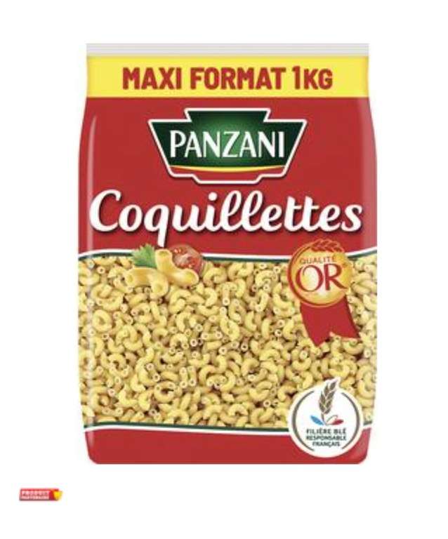 Paquet de 1kg de pâtes Panzani (Coquillettes ou Torti ou Spaghetti)