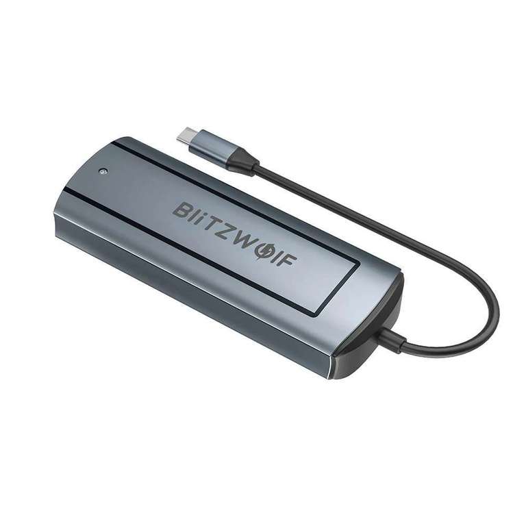Hub Type-C 6-en-1 BlitzWolf BW-Neo TH13 avec emplacement SSD M.2 SATA - USB-C PD 100W + HDMI 4K@30Hz + 3x USB-A 3.0
