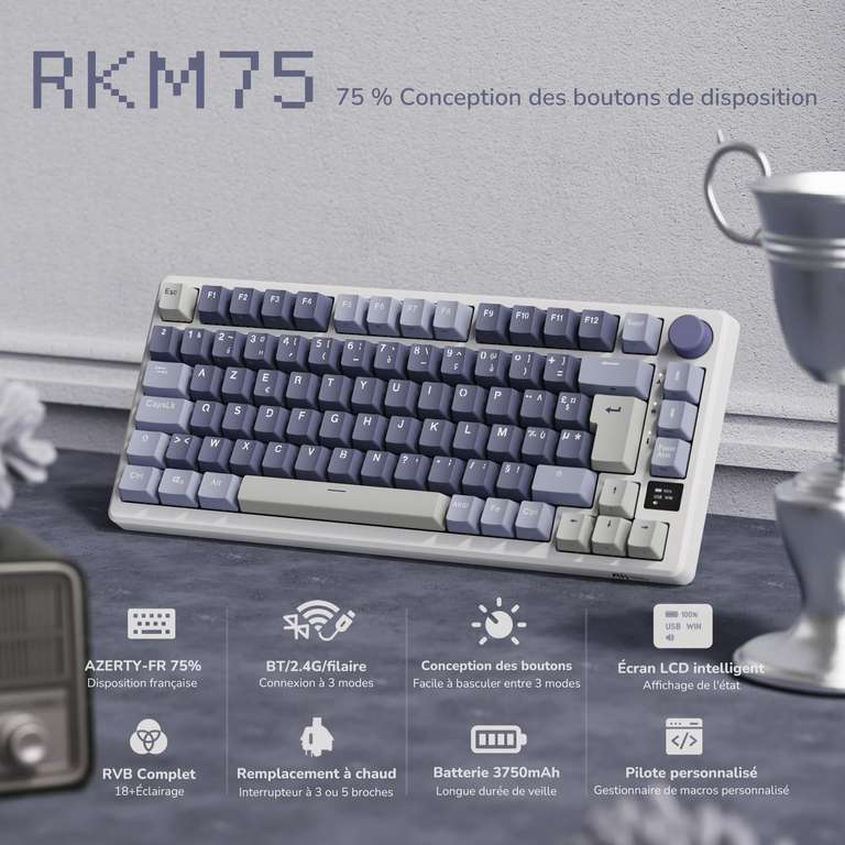 Clavier Mécanique sans Fil RK ROYAL KLUDGE M75 (Vendeur tiers) –