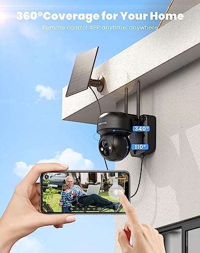 IeGeek 2K Caméra Surveillance WiFi Exterieure sans Fil Solaire, Vision  Nocturne Couleur, AI Détection Mouvement, Audio - Cdiscount Bricolage
