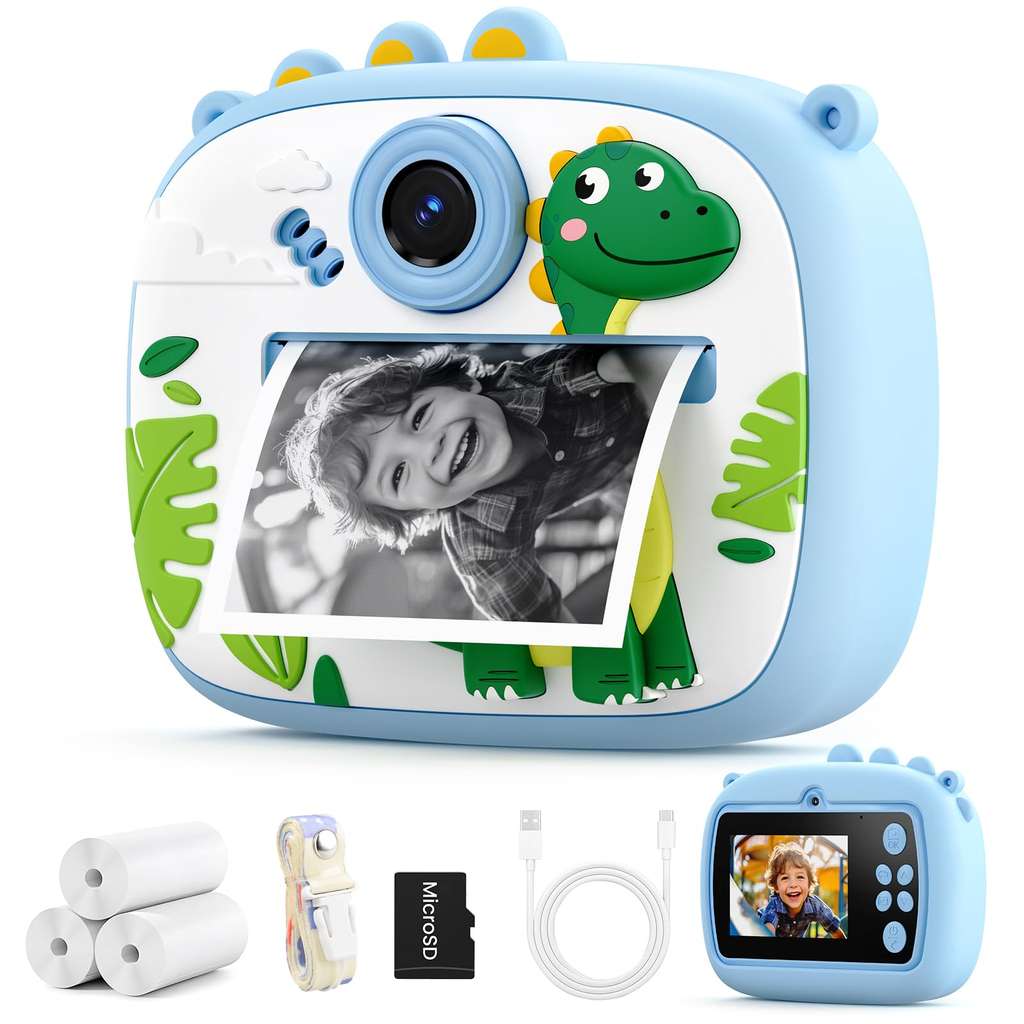 Appareil Photo Instantané Enfant Generico H2 - 32 Go, Écran 3", Impression Noir/Blanc