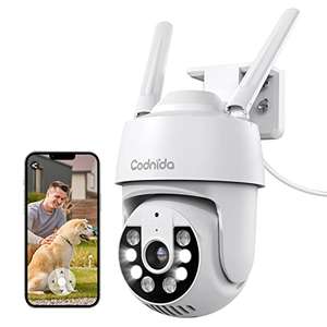 Camera de Surveillance WiFi Codnida - 2K Extérieure 360°, 24/7, Détection de Mouvement, Vision Nocturne, Audio (vendeur tiers, via coupon)