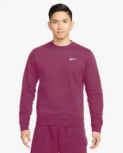 Sweat-shirt homme Nike Sportswear Club Fleece Rouge grenade (diverses tailles)