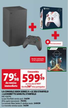 Pack Console Xbox Séries X + Jeu Starfield + Manette Xbox Edition Starfield