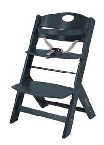 Chaise haute évolutive en hêtre Babygo - 79 x 50 x 54 cm, gris