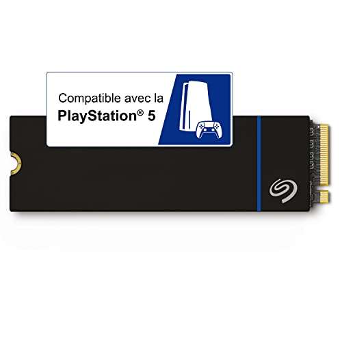 SSD M.2 NVMe 1.4 Seagate Game Drive pour PS5 - 2 To, PCIe 4e génération,  jusqu'à 7 300 Mo/s avec dissipateur –