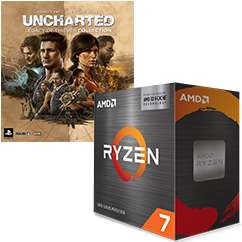 Processeur AMD Ryzen 7 5800X 3D - 3.4 GHz, Mode Turbo à 4.5 GHz, 96 Mo L3 + Jeu Uncharted