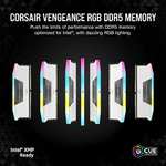 Kit mémoire RAM Corsair Vengeance - 32 Go (2 x 16 Go), DDR5, 6200 MHz, C36 (CMH32GX5M2B6200C36W)