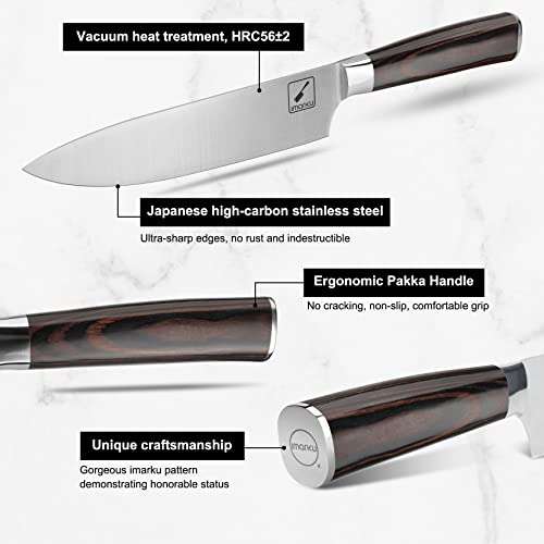 Bloc de couteaux imarku - 16 Pièces en Acier Inoxydable (Vendeur tiers)