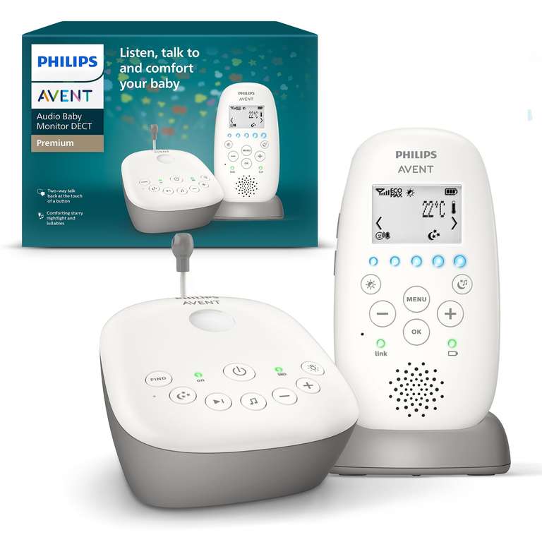 Écoute-Bébé Philips Avent DECT - Audio Bidirectionnel - Portée 330m - 24h Autonomie
