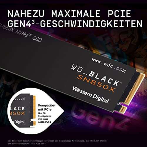 SSD Interne WD_Black SN850X NVMe Gen 4 - 1 To, 7300 / 6300 MBps