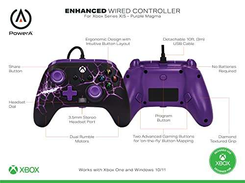 [Prime] Manette filaire PowerA pour Xbox Series X|S - Purple Magma