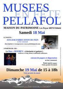 Atelier fabrication de pain, cuisson de pognes et dégustation et visite du musée gratuites (sur réservation) - Pellafol (38)