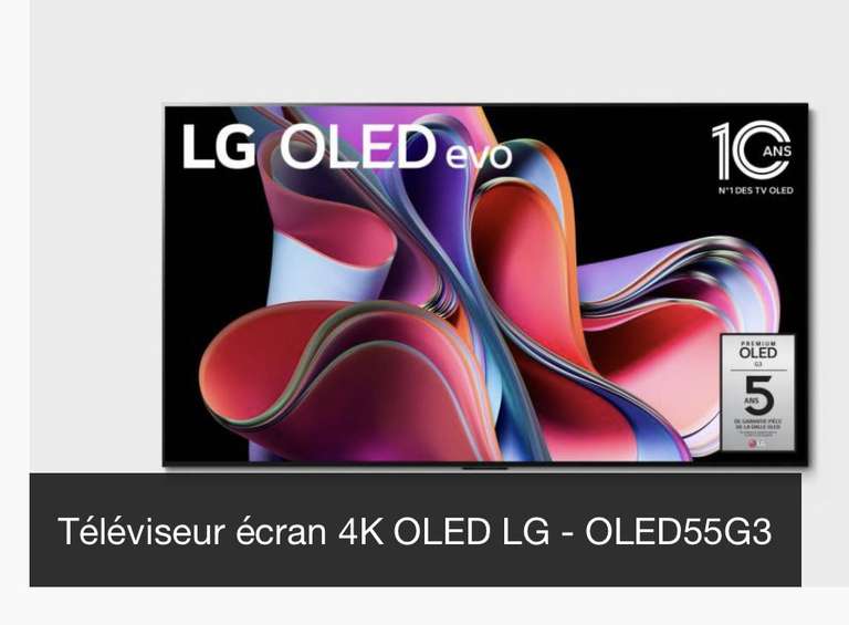 TV OLED 55" LG OLED55G3 - 4K UHD, OLED, dalle Meta, HDMI 2.1 ALLM / VRR, Dolby Vision, Dolby Atmos