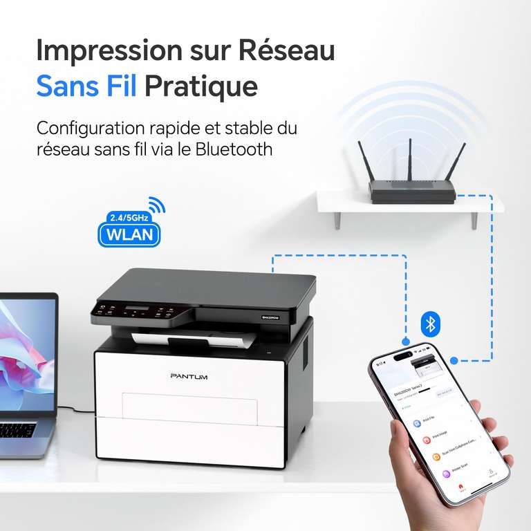 HP LaserJet Pro 3102fdw Imprimante multifonction Laser noir et blanc (Photocopie, Impression HP LaserJet Pro 3102fdw Imprimante multifonction Laser noir et blanc (Photocopie, Impression
