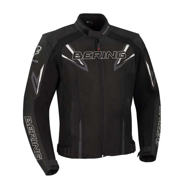 Blouson de moto Bering Skope - en cuir, noir (du S au XXL)