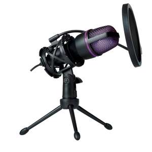 Microphone Onlan MC-30 Streaming Expert Noir - Rétro éclairé (7 couleurs), avec trépied et filtre