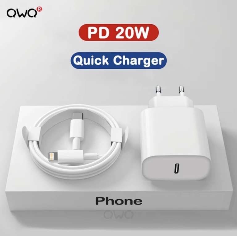 Chargeur avec câble pour iPhone 11-14, USB-C, 20W (1 pc) acheter