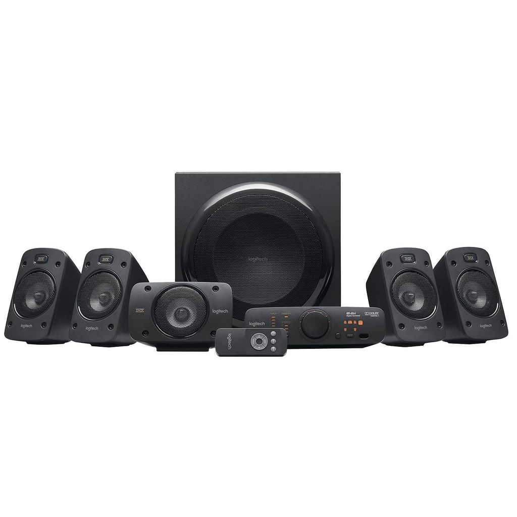 Système Haut Parleur PC/PS4/Xbox/TV Logitech Z906, Son Surround Home Cinéma 5.1 Certifié THX, Dolby & DTS, 1000W, Télécommande