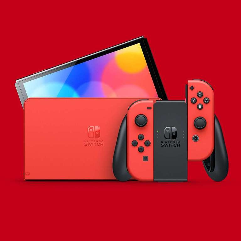 Console Nintendo Switch Modèle OLED Édition Mario Rouge (via 35€ sur carte de fidélité - Magasins Participants)