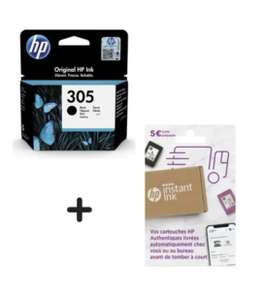Pack Cartouche d'encore HP 305 noir + Carte de recharge Instant Ink 5€