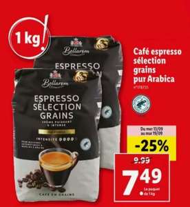 Paquet de café en grains Bellarom Expresso Sélection Pur Arabica - 1 kg