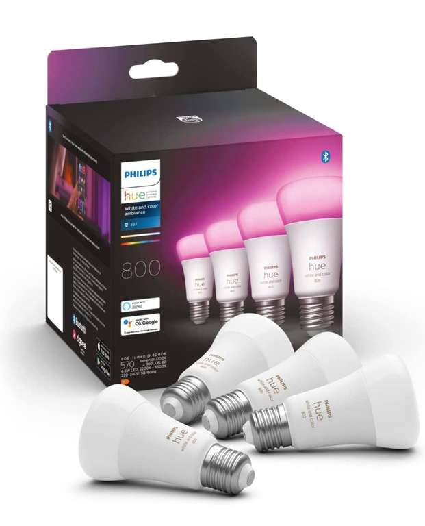 Pack de 4 Ampoules Philips Hue White & Color Ambiance - ampoule LED connectée E27