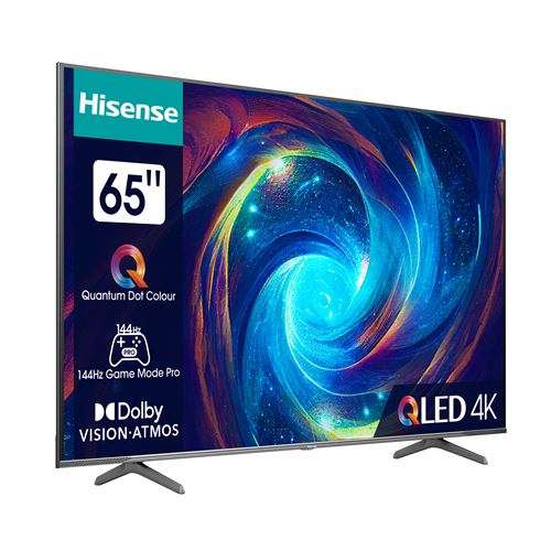 TV 65" Hisense 65E79KQ PRO (2023)- QLED, 4K, 144Hz, HDR10+, Dolby Vision IQ & Atmos, VRR/ALLM, FreeSync Premium, Smart TV + 60€ CC adhérents