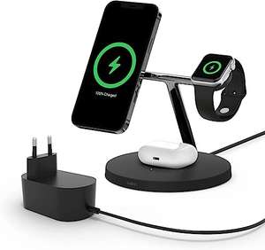 Station de recharge Belkin BoostCharge Pro avec MagSafe, chargeur sans fil 3-en-1 pour iPhone