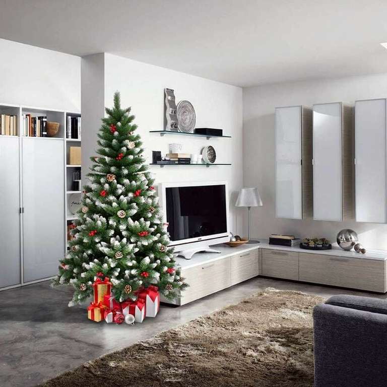 Sélection de sapins de Noël en promotion - Ex : Sapin de noël 210 cm artificiel écologique avec décorations Rovaniemi