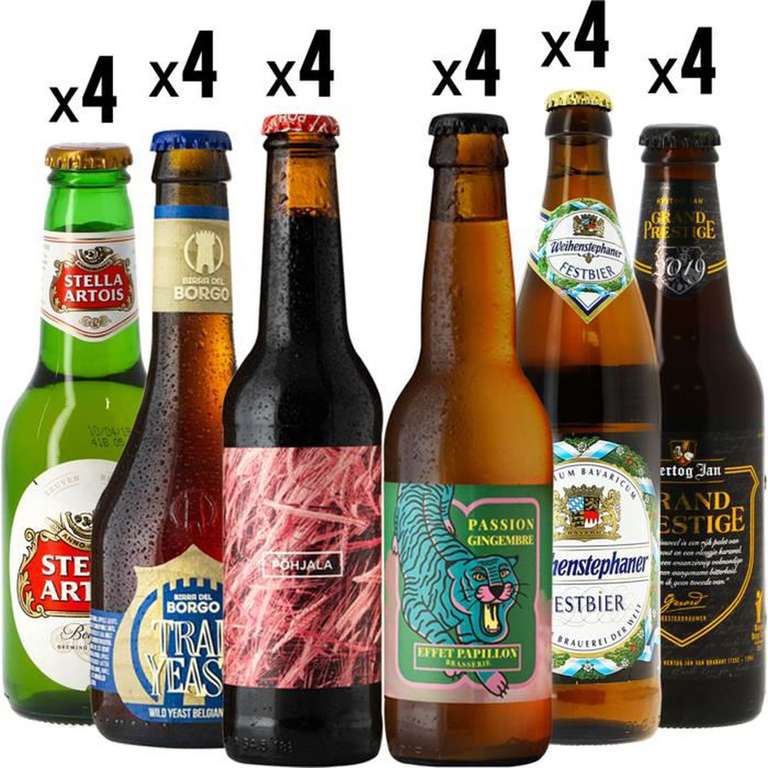 Méga Pack de Bières Europe - 24 bouteilles + 1.40€ à cagnotter pour les CDAV (Vendeur tiers - Saveur Bière)