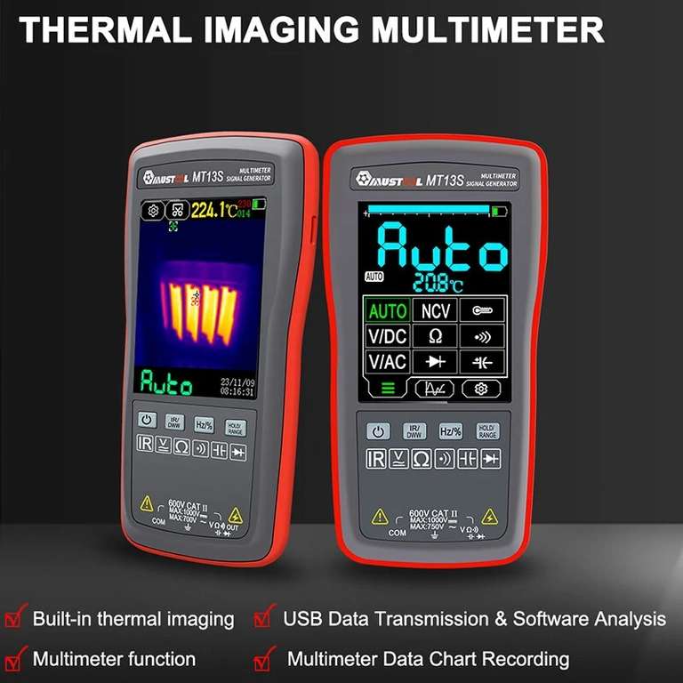 Multimètre & thermomètre MUSTOOL MT13S 2 (version améliorée) avec caméra thermique