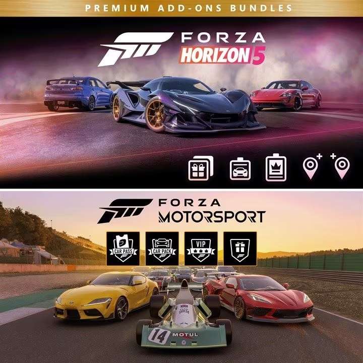 Premium Add-Ons Bundle Forza Motorsport + Forza Horizon 5 sur PC, Xbox One & Xbox Series XIS (Dématérialisé - Clé Microsoft Colombie)