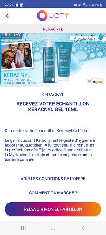 Echantillon Keracnyl Gel - 10ml